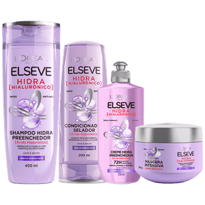 Kit Elseve Hidra Hialurônico Shampoo + Condicionador + Máscara + Creme de Pentear