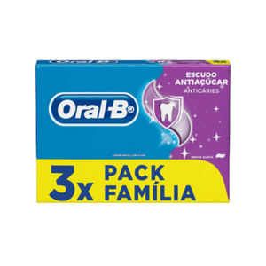 Kit Creme Dental Oral-B Escudo AntiAçúcar Anticáries com 3 Unidades