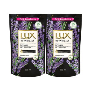 Kit Lux Sabonete Liquido Refil Lavanda 200ml (2 Produtos)