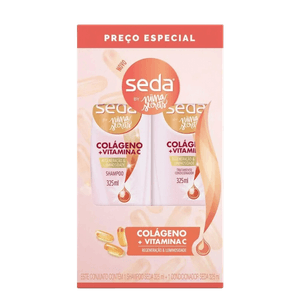 Kit Seda By Niina Secrets Colágeno e Vitamina C Shampoo + Condicionador 325ml