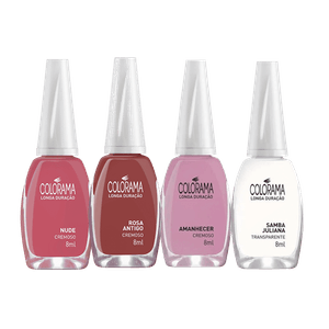 Kit Esmaltes Colorama Cremoso 4 Cores