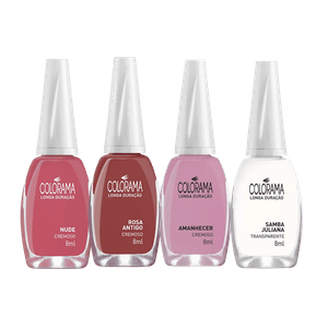 Kit Esmalte Colorama Cremoso 4 Cores