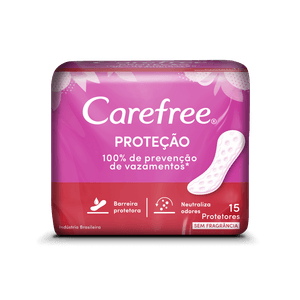 Protetor Diário Carefree Proteção Sem Fragância  15 Unidades