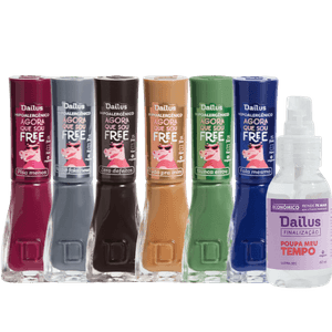 Kit Esmaltes Dailus Agora Que Sou Free + Ultra Secante Poupa Meu Tempo