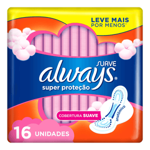 Absorvente Always Super Proteção com Abas 16 Unidades Suave