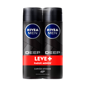 Kit Desodorante Nivea Men Aerosol  Deep Original Carvão Ativado