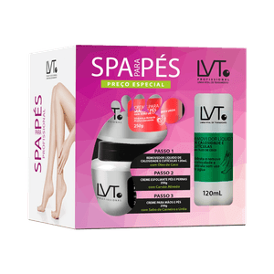 Kit LVT Spa para Pés Removedor de Calosidade 120ml + Creme Esfoliante Pés e Pernas + Creme para Mãos e Pés 250g