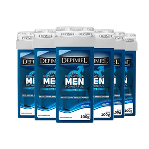 Kit Cera Roll-on Men PowerFull Depimiel 100g 6 unidades