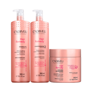 Kit Cadiveu Hair Remedy Shampoo + Condicionador + Máscara