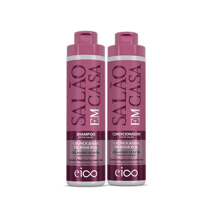 Kit Eico Salão Em Casa Cronograma Profissional Shampoo 800ml + Condicionador 750ml