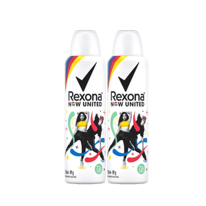 Kit Rexona Desodorante Aerosol Unissex Now United 90g (2 Produtos)