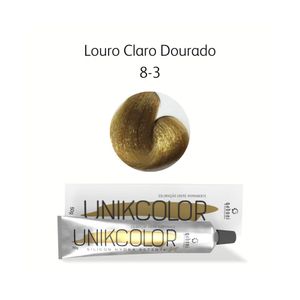 Coloração Unikcolor 8.3 Louro Claro Dourado Gaboni Professional 50g