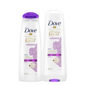 Kit Dove Texturas Reais Crespos Shampoo 355ml + Condicionador 400ml