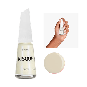 Esmalte Risqué Branco Cintilante Cristal