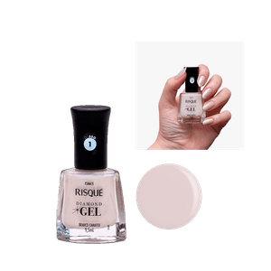 Esmalte Risqué Diamond Gel Branco Camafeu