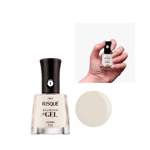 Esmalte Risqué Diamond Gel Chá Branco Natural