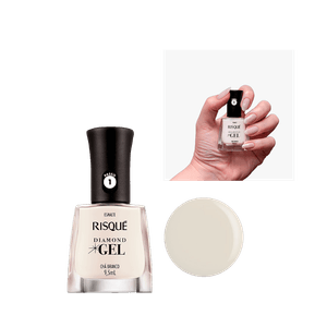 Esmalte Risqué Diamond Gel Chá Branco