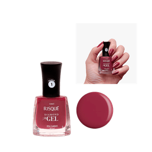 Esmalte Risqué Diamond Gel Rosa Flambado Cremoso