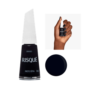 Esmalte Risqué Escuro Cremoso Preto Sépia