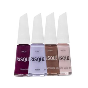 Kit Risqué Esmaltes Cremoso Cores Sortidas N°10 (4 Produtos)