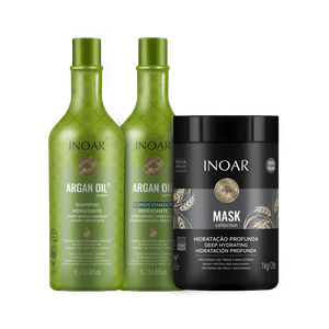 Kit Inoar Argan Oil System Tratamento Profissional (3 Produtos)