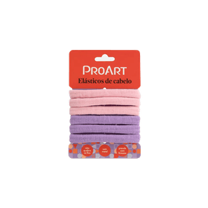 Elásticos de Cabelo ProArt 6 unidades Rosa e Lilás