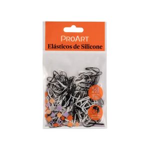 Elástico de Silicone para Cabelo ProArt Tamanho P 200 Unidades Preto e Branco