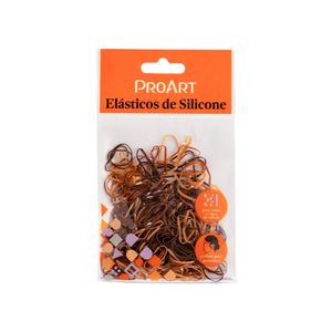 Elástico de Silicone para Cabelo ProArt Tamanho P 200 Unidades Marrom