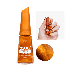 Esmalte Risqué Reinvente Cobre Metálico Comigo Ninguém Cobre