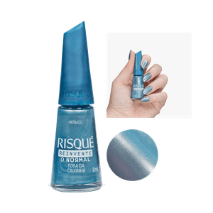 Esmalte Risqué Reinvente Azul Metálico Fora da Caixinha