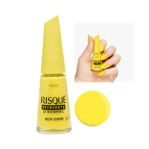 Esmalte Risqué Reinvente Amarelo Cremoso Neon Gender