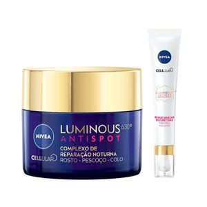 Kit Nivea Complexo de Reparação Noturna Luminous 630 50ml + Creme para Contorno dos Olhos Antiolheiras 15ml