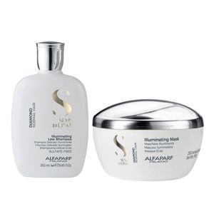 Kit Alfaparf Semi Di Lino Diamond Shampoo 250ml + Máscara 200g