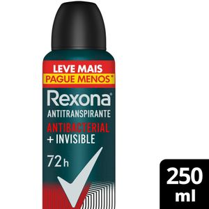 Desodorante Antitranspirante Aerosol Rexona Men Antibacterial+Invisible 250 ml
