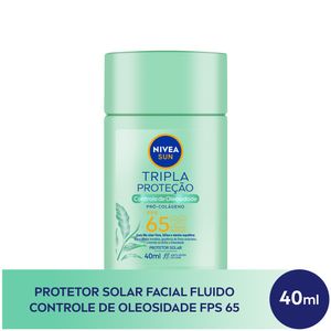 Protetor Solar Facial Nivea Sun Tripla Proteção Fluido Controle de Oleosidade FPS 65 40ml