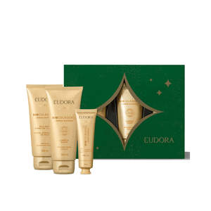 Kit Eudora La Piel Âmbar Dourado Miniaturas para Presente (3 Produtos)