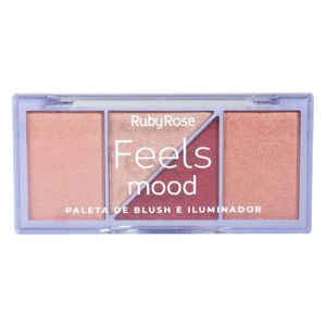 Paleta de Blush e Iluminador Ruby Rose Feels Mood Hb75292