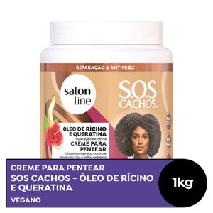 Creme para Pentear Salon Line SOS Cachos Rícino e Queratina  1000g