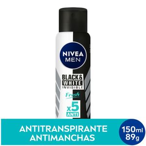 Desodorante Antitranspirante Aerosol NIVEA Invisible for Black & White Fresh 150ml