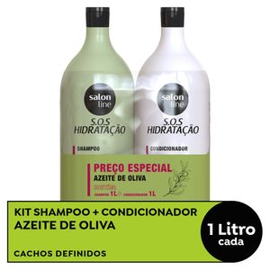 Kit Salon Line SOS Hidratação Ultra Cachos Shampoo 1000ml + Condicionador 1000ml