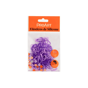 Elástico de Silicone ProArt para Cabelo Tamanho P Roxo (200 Unidades)