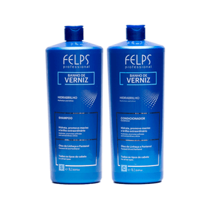 Kit Felps Profissional Banho De Verniz Brilho Intenso Shampoo e Condicionador 1000mL