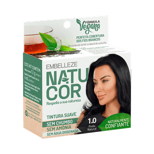 Coloração Natucor 1.0 Chá-Preto Preto Natural 12g