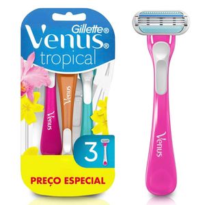 Aparelho de Depilar Gillette Venus Tropical Feminino com 3 unidades