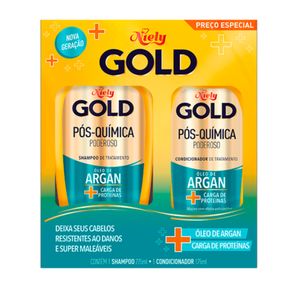 Kit Pós Química Niely Gold Shampoo e Condicionador