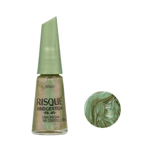 Esmalte Verde Metálico Risqué Bridgerton Uma Abelha Me Contou