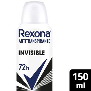 Desodorante Antitranspirante Aerosol Feminino Rexona Invisible 72 horas 150ml