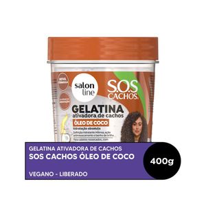 Gelatina SOS Cachos Ativadora de Cachos Óleo de Coco Salon Line 400g