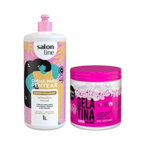 Kit Salon Line Gelatina Super Volume + Creme para Pentear Super Volumão