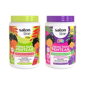 Kit Salon Line Cremes para Pentear Melancia + Uva Kids